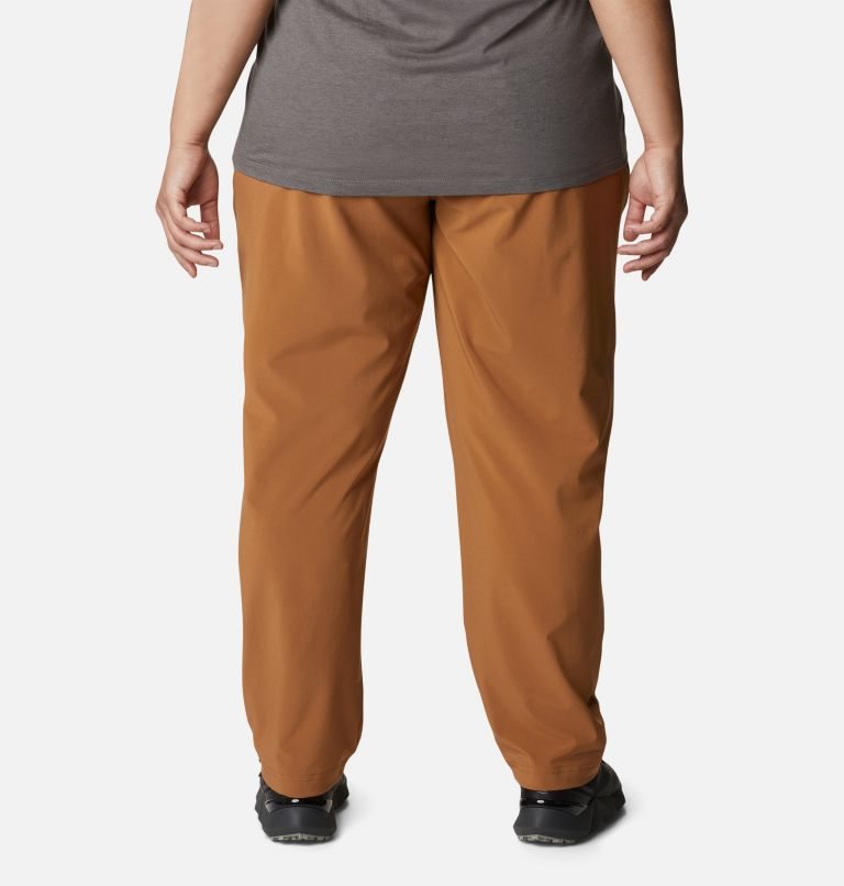 Women's Columbia Pleasant Creek Core Pants Brown | Plus Size CA-R4A80